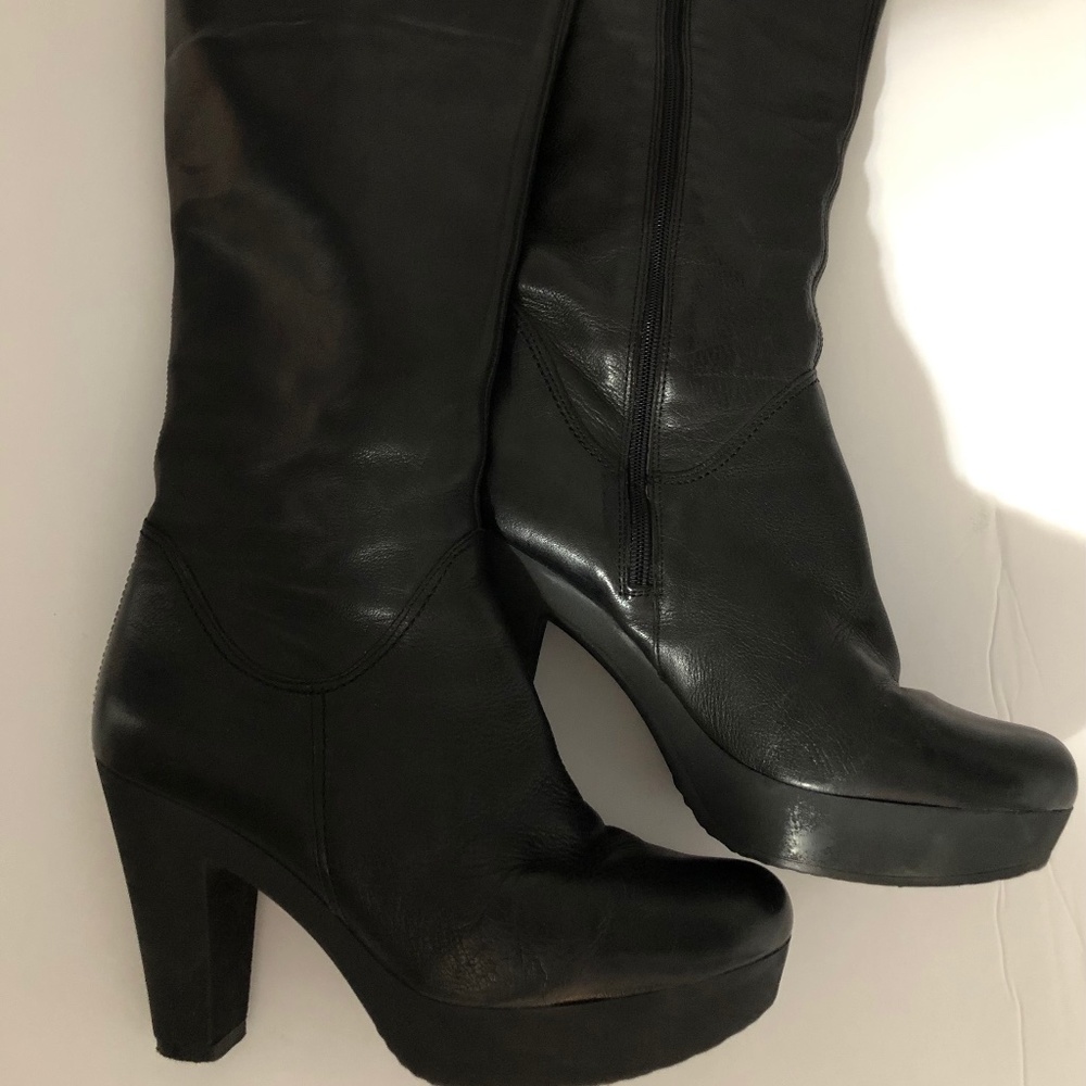 BDA since 1865 Black 4" Plateform Leather Boots Spain